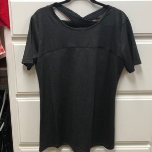 Charcoal criss cross back Work out top